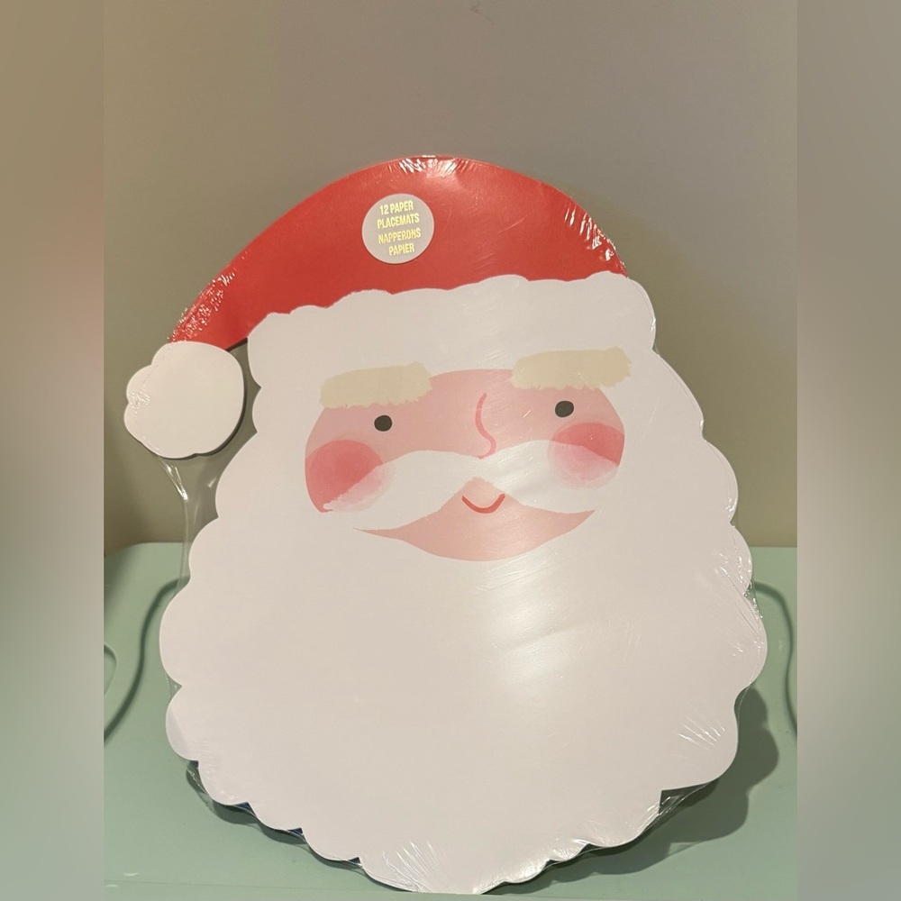 Absolutely Adorable Santa Paper Placemats- Set of 12- NWT